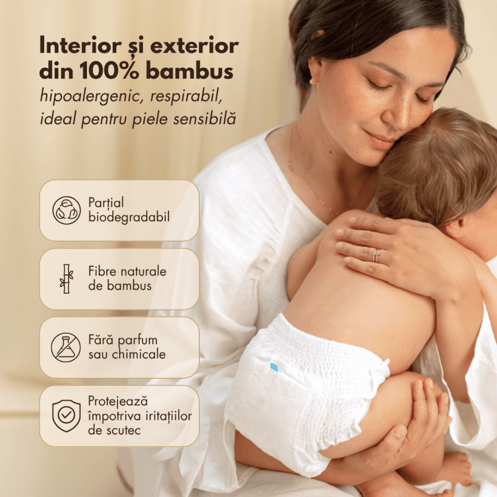 Scutece din bambus Zuluff, marime 5, 13-18 kg, 26 bucati
