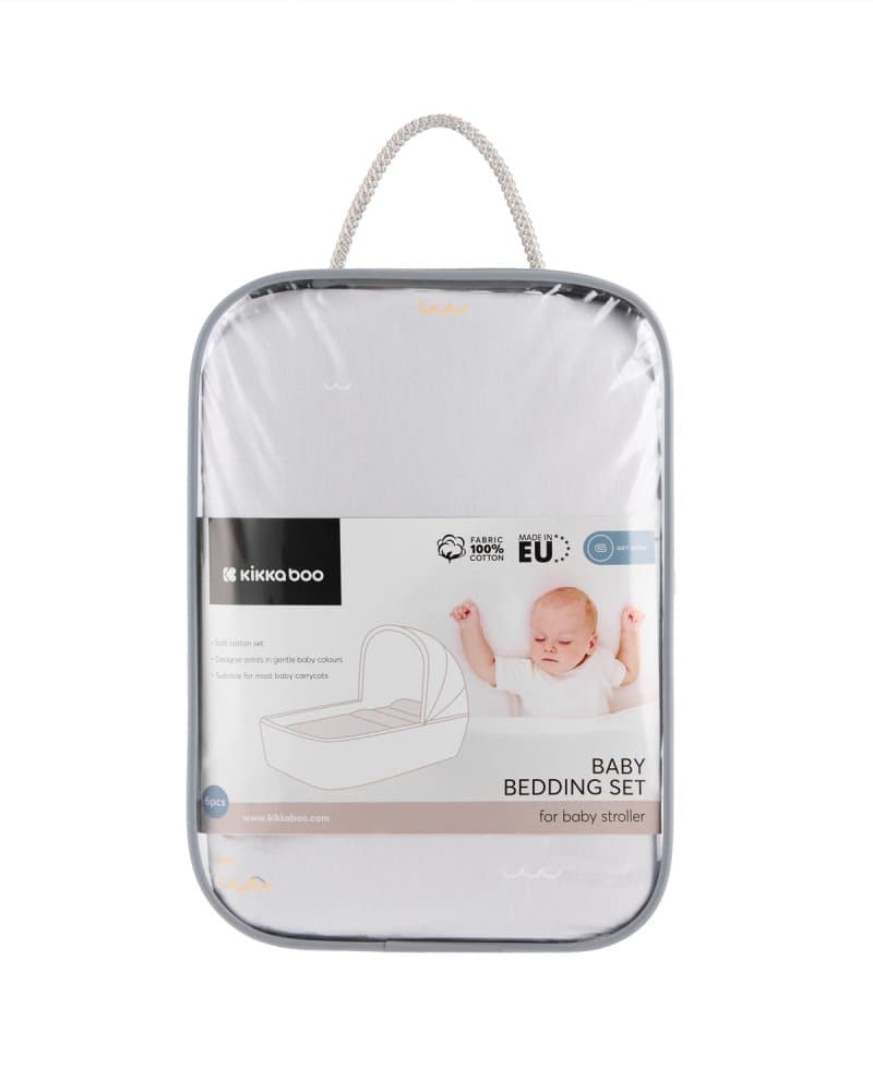 Set lenjerie copii cu 6 piese KikkaBoo Seally Me 80x40 cm din bumbac ranforce certificat OEKOTEX,compatibila patut co-sleeper sau landou,contine pernafata de pernacearceafhusa pilotapilotaprotectie impermeabila