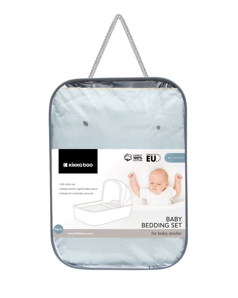 Set lenjerie copii cu 6 piese KikkaBoo Stripy Friends 80x40 cm din bumbac ranforce certificat OEKOTEX,compatibila patut co-sleeper sau landou,contine pernafata de pernacearceafhusa pilotapilotaprotectie impermeabila