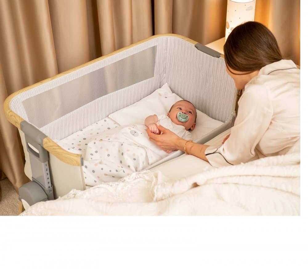 Set lenjerie pentru patut copii cu 5piese KikkaBoo Mini cot Sleepy Sheep compatibila cu saltea 80x50cm,din bumbac,cearceaf,perna,fata de perna,pilota,fata de pilota cu fermoar