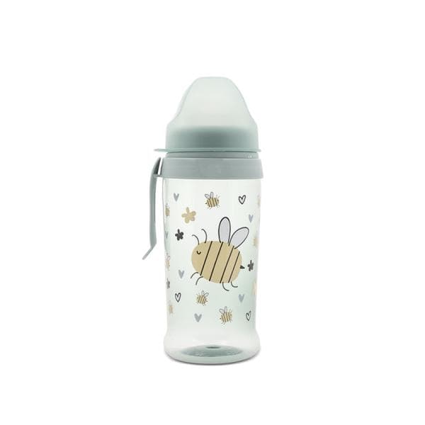 Biberon anticurgere cu clips si tetina lata, protejeaza gingiile, 6 luni+, 360 ml, My Friend Iceberg Green