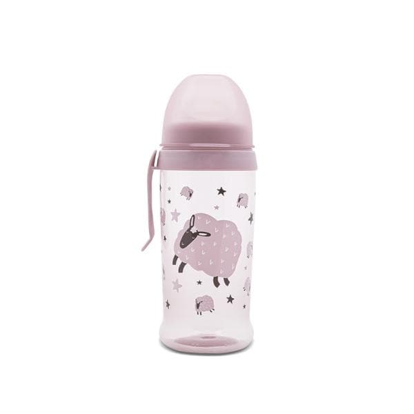 Biberon anticurgere cu clips si tetina lata, protejeaza gingiile, 6 luni+, 360 ml, My Friend Mellow Rose