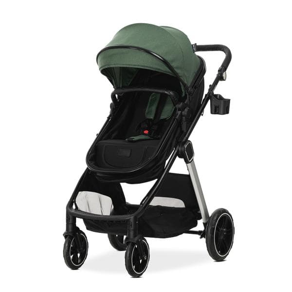 Carucior 2 in 1 pentru copii Lorelli Aspen Green, transformabil, reversibil, cadru din aluminiu, suspensii, adaptori pentru cos auto, geanta, greutate suportata 22 kg
