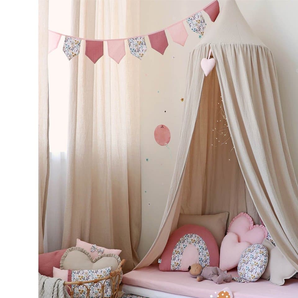 Draperie din muselina organica, Little Amy, Bej, 125x240 cm, 1 bucata