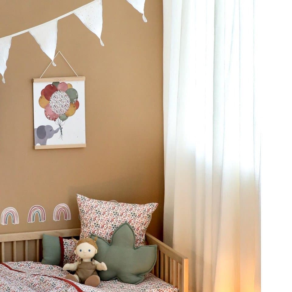Draperie din muselina organica, Little Amy, Crem, 125x240 cm, 1 bucata