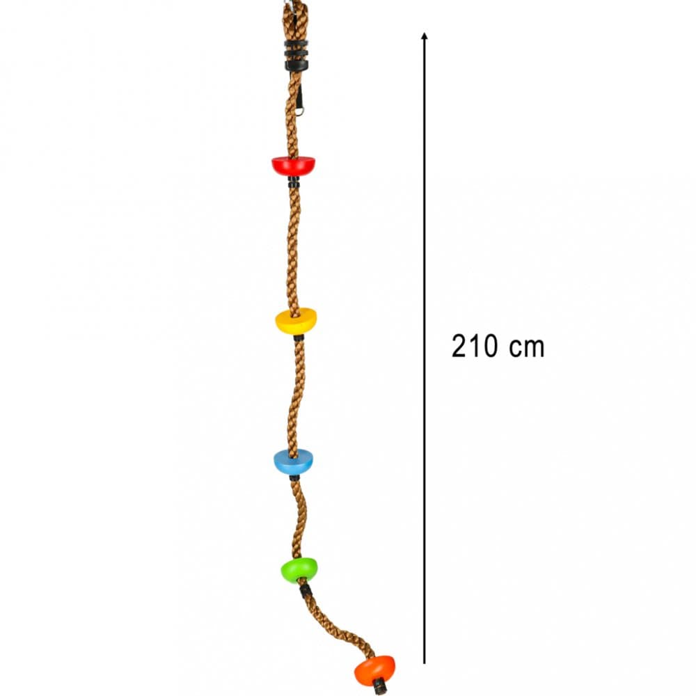 Franghie de catarat pentru copii cu 5 discuri antiderapante, carabiniera metalica pentru asamblare rapida, lungime totala 210 cm