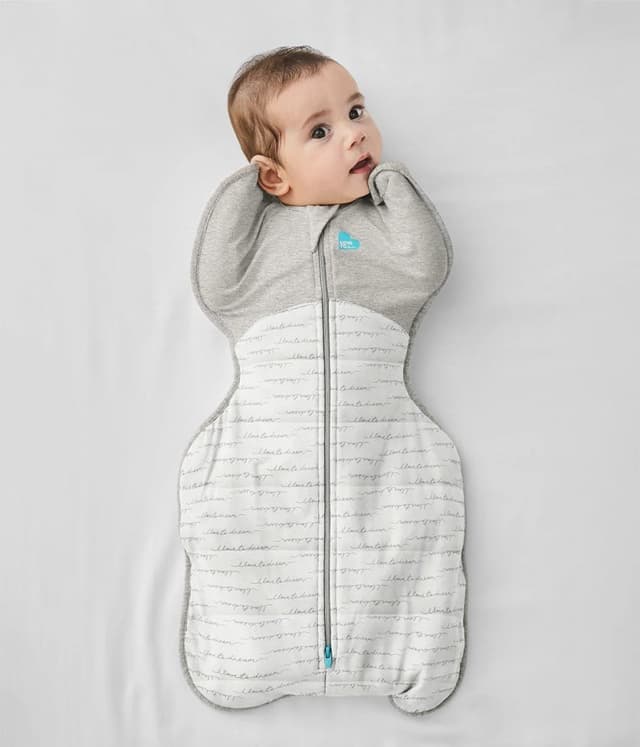 Sac de dormit pentru infasat Love to Dream Swaddle Up Alb Gri M 6-8.5 kg 2.5 Tog