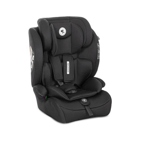 Scaun auto pentru copii Lorelli Adventure Black i-Size, 15 luni-12 ani, 76-150 cm, tetiera reglabila, husa detasabila