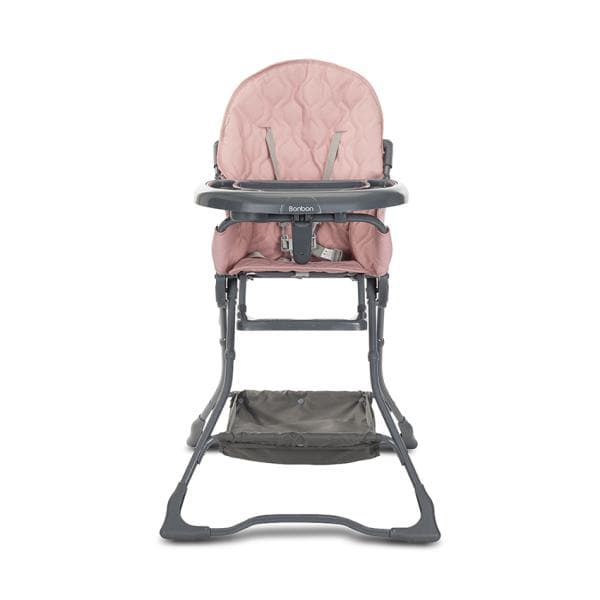 Scaun de masa pentru copii Lorelli Bonbon Rose Leather cu suport pentru picioare, cos pentru jucarii, pliere compacta, greutate admisa 15 kg