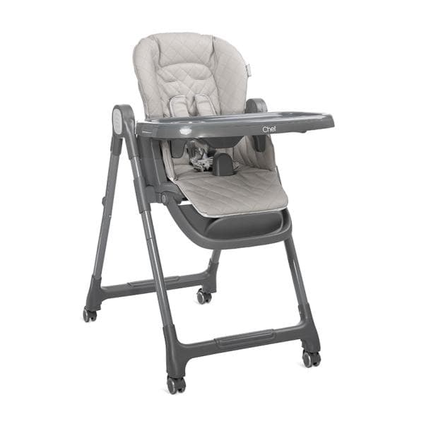 Scaun de masa inalt pentru copii Lorelli Chef Beige Leather 3 in 1, reglabil in mutiple pozitii, dotat cu roti si suport pentru picioare