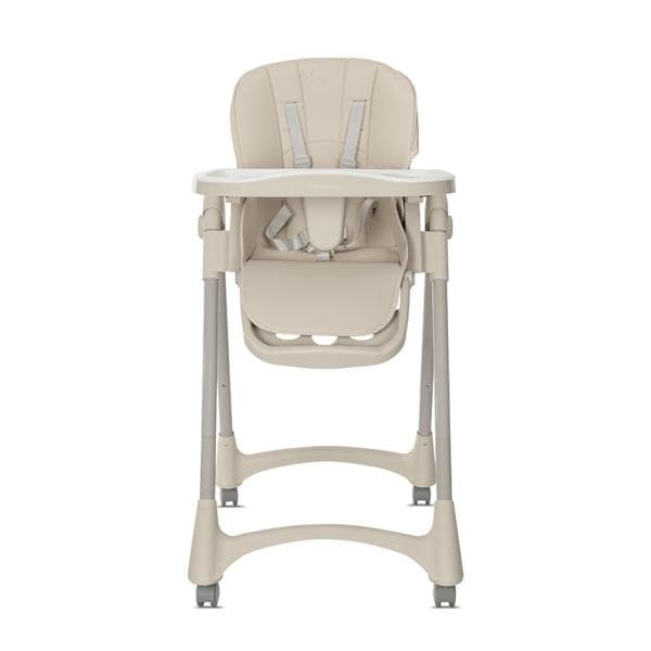 Scaun de masa pentru copii Lorelli Primapapa Beige 6-36 luni, reglabil in multiple pozitii, 2 tavite detasabile, centuri de siguranta, roti, suport pentru picioare