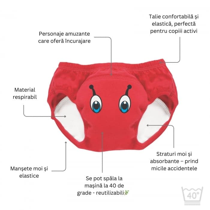 Set de 3 chilotei de antrenament la olita My Little Training Pants 18-24 luni Lady Bug
