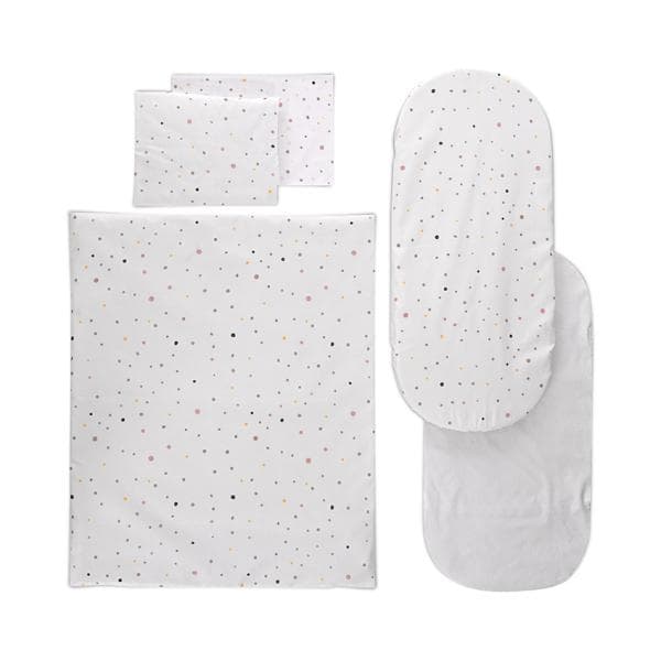 Set lenjerie pentru carucior Lorelli Happy Friends Mint cu 6 piese si protectie impermeabila
