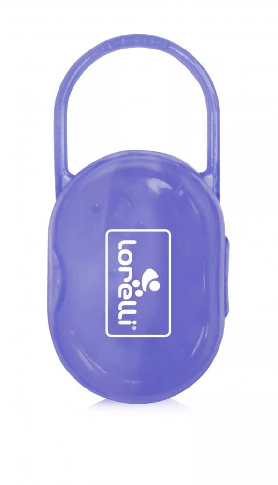 Suport transparent cu maner pentru 2 suzete sau tetine Violet
