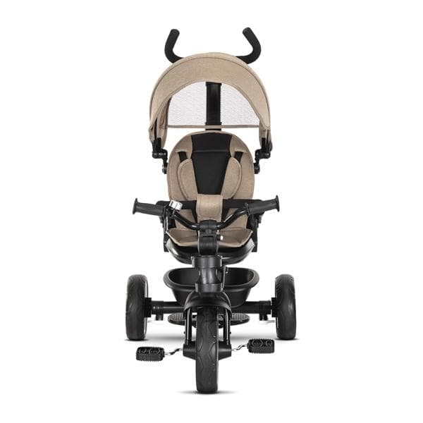 Tricicleta pentru copii Lorelli Tino Beige cu sezut rotativ 360 grade, scaun rabatabil, control parental, greutate admisa 25 kg