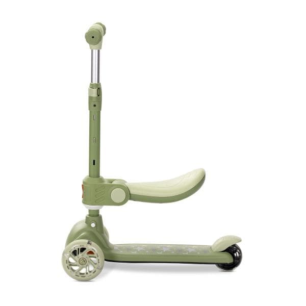 Trotineta pentru copii Lorelli Speedster Green cu scaunel, roti din silicon cu led, ghidon reglabil, greutate admisa 50 kg