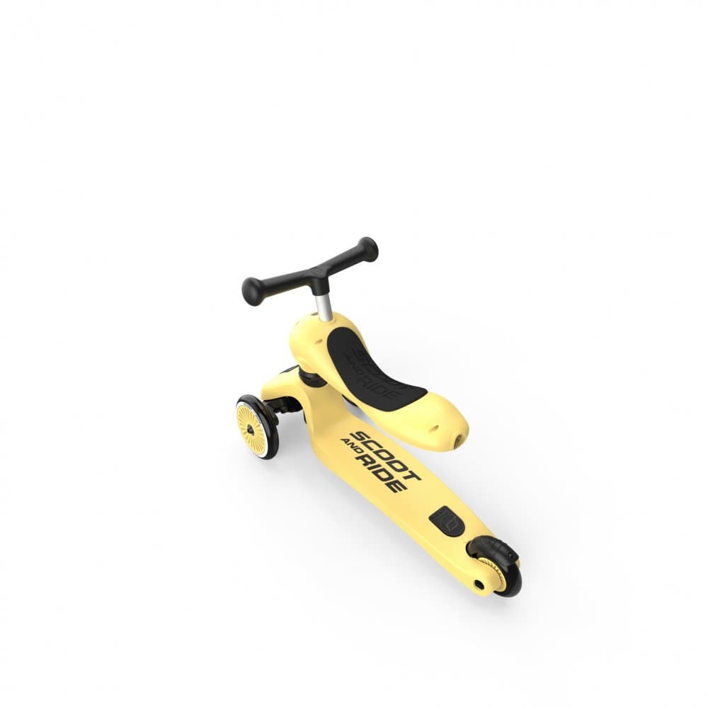 Trotineta copii cu sezut, transformabila 2 in 1, HighwayKick 1 Lemon, 1-5 ani, pana la 50 kg, Scoot Ride