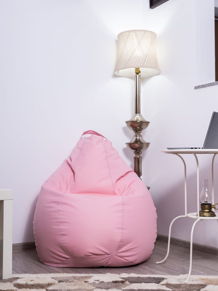 Fotoliu puf Bean bag roz XXL cu husa interioara