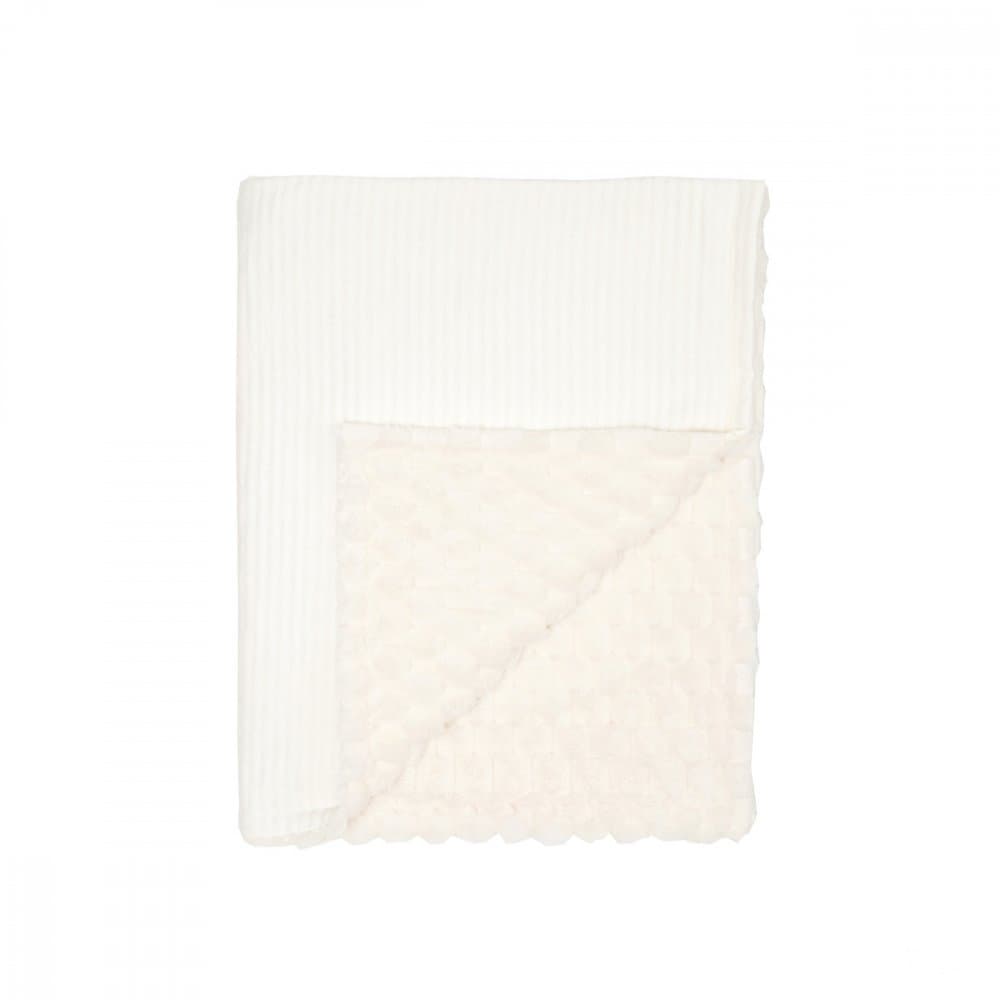 Patura din velur Cotton 3D Twins Alb 100x80 cm
