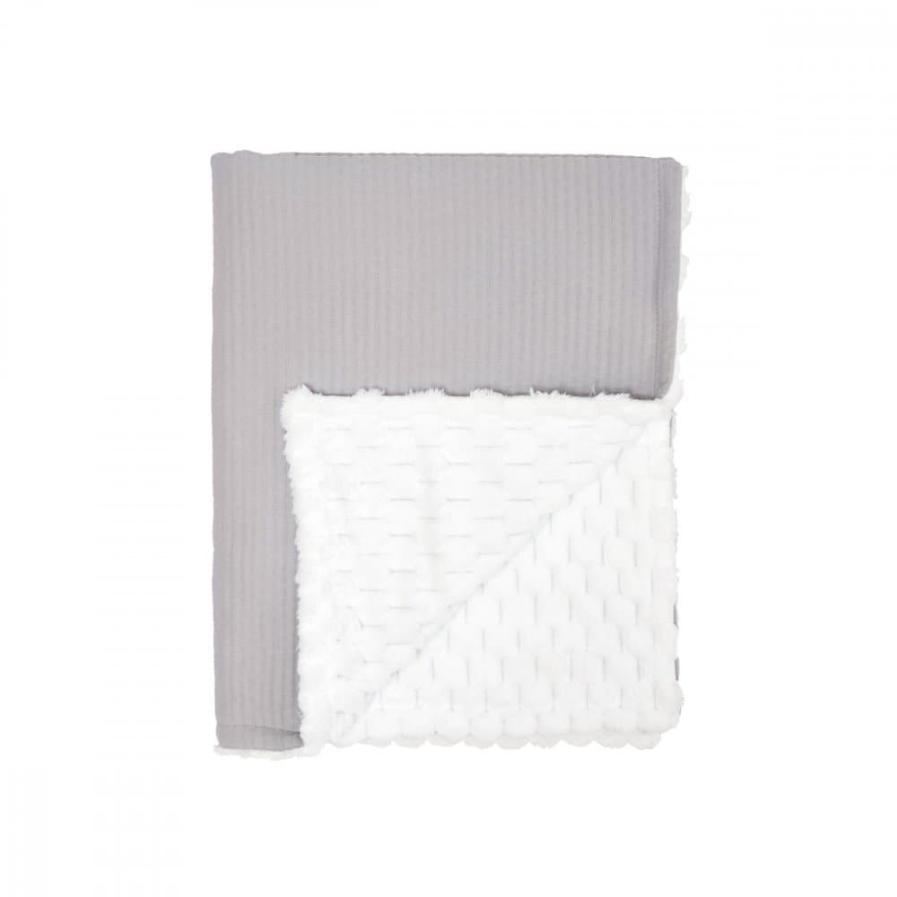 Patura din velur Cotton 3D Twins Gri 100x80 cm