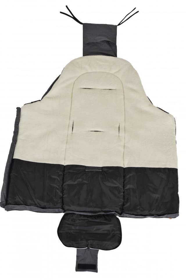 Sac de iarna pentru carucior Cangaroo Snuggly Grey impermeabil, captuseala fleece moale si calduroasa, orificii pentru centura de siguranta,dimensiune 90x42 cm