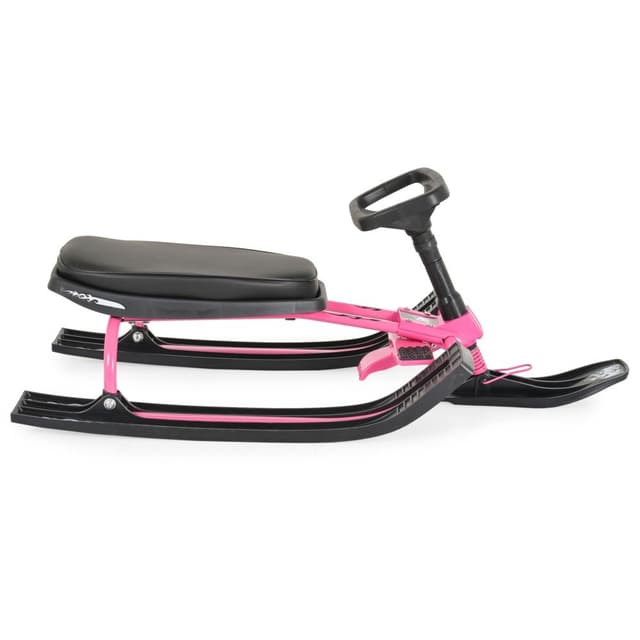 Sanie cu volan Moni Snowy Pink cu scaun moale si cadru metalic,franghie inclusa,greutate admisa 50 kg