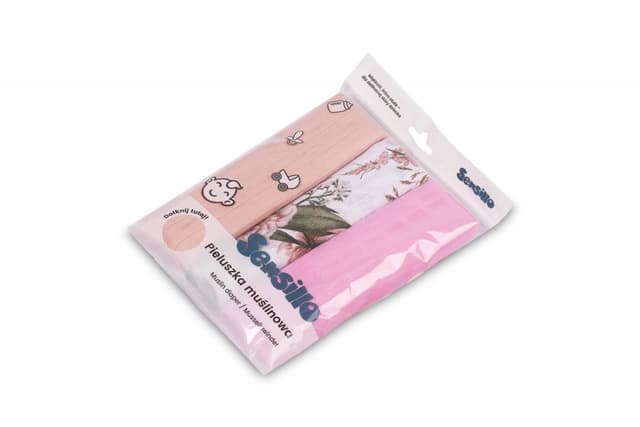 Set 3 scutece din muselina Sensillo Pink 60x80 cm EG-0001,material din bumbac,moale,absorbant