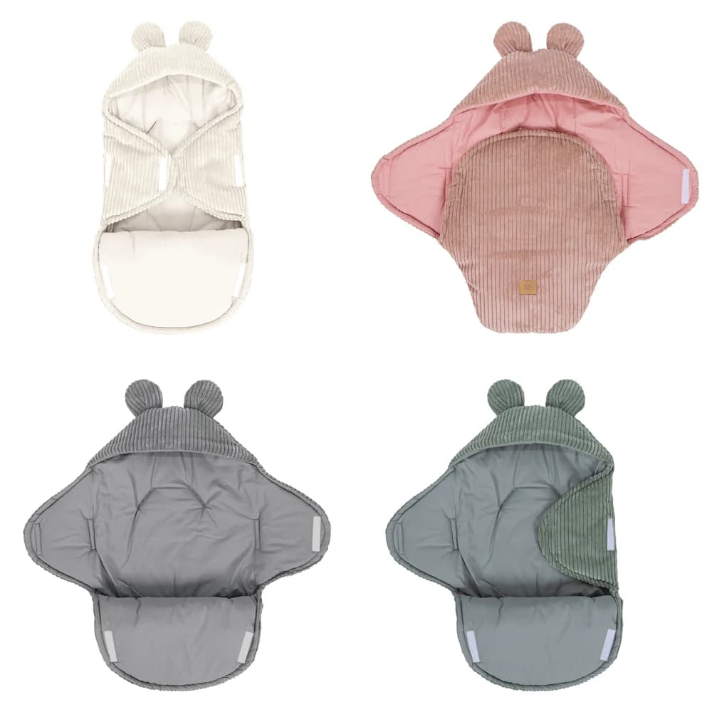 Paturica pentru bebelusi MeowBaby Baby Wrap Bear Ears Aesthetic Olive Green