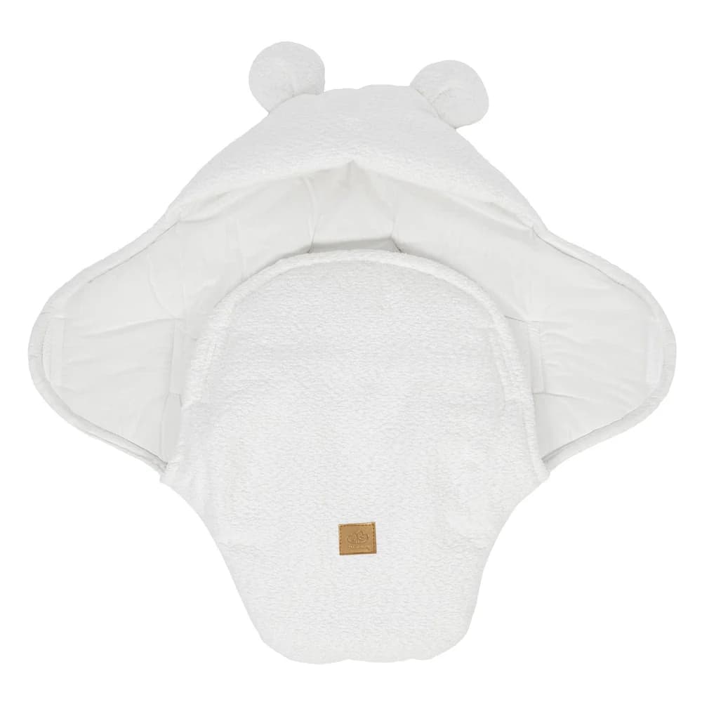 Paturica pentru bebelusi teddy ears alb