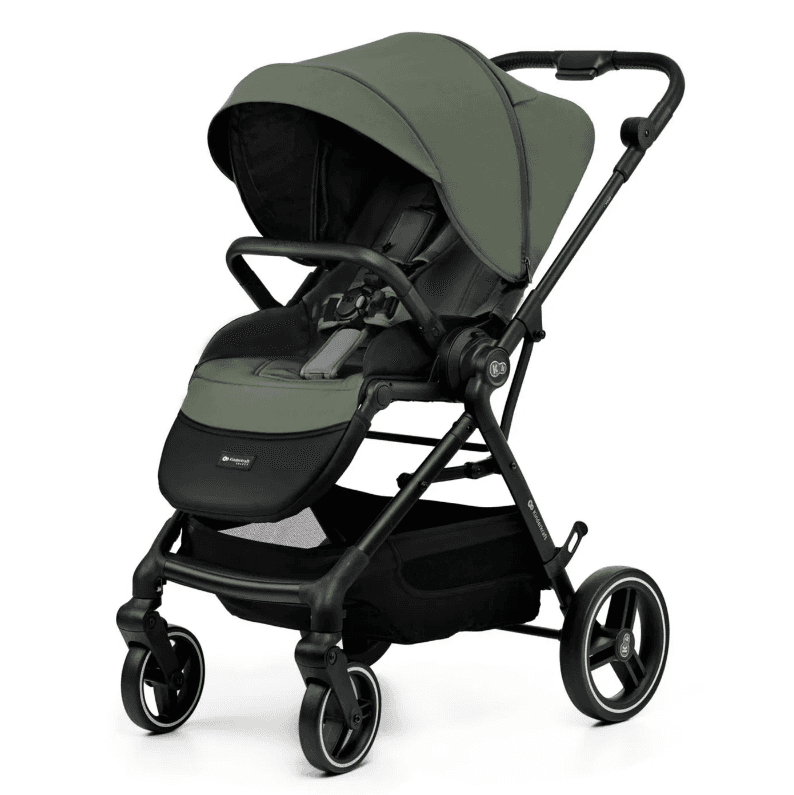Carucior pentru copii Kinderkraft Yoxi Mystic Green 2 in 1, suspensii, spatar reglabil, maner ajustabil, accesorii