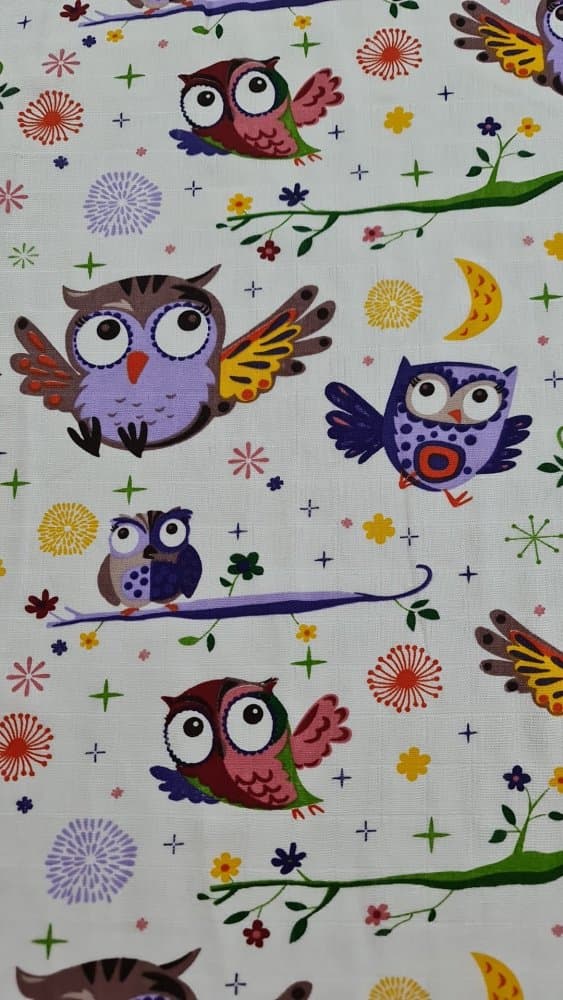 Set 4 lavete din muselina 40x40 cm Kreis Design Bufnite