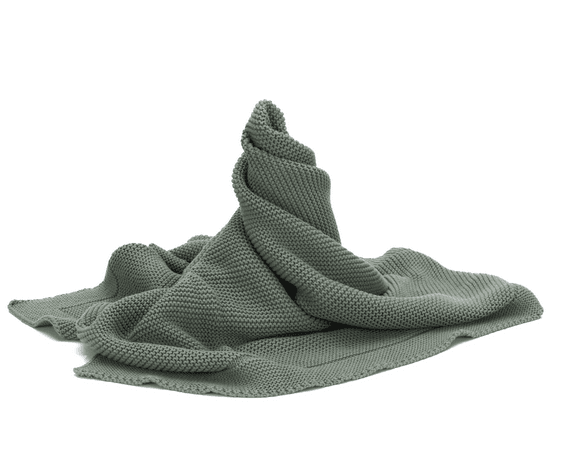 Patura tricotata din bumbac organic Fillikid Green 80x100 cm