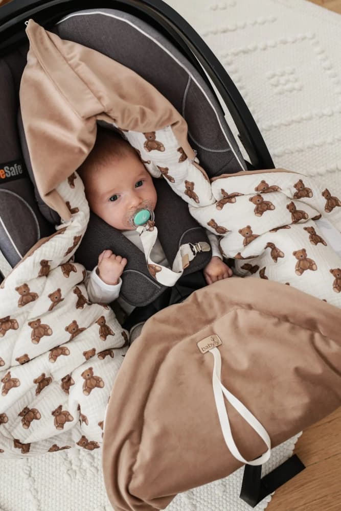 Paturica pentru scaun auto BabyLy Teddy bears
