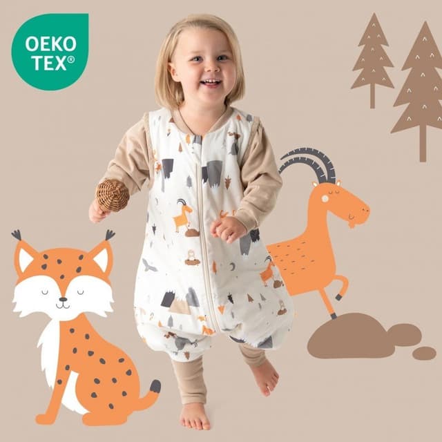 Sac de dormit cu picioruse si maneca lunga detasabila Mountain Animals 100 cm + manseta 1.0 Tog