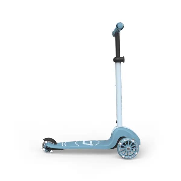Trotineta pentru copii Scoot and Ride Highwaykick 3S Led Steel pliabila, reglabila, roti led, 3 ani+, greutate suportata 50 kg