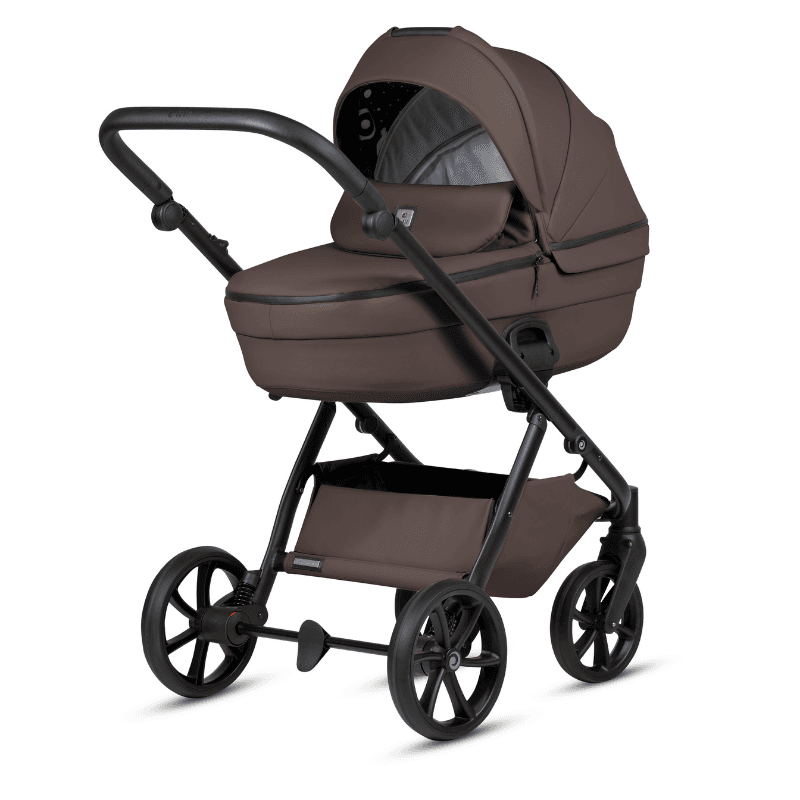 Carucior 2 in 1 Tutis Uno 6+ Cioccolata 177 din piele, sezut reversibil, spatar reglabil, cadru din aluminiu, amortizoare, roti cu blocare, greutate admisa 22 kg