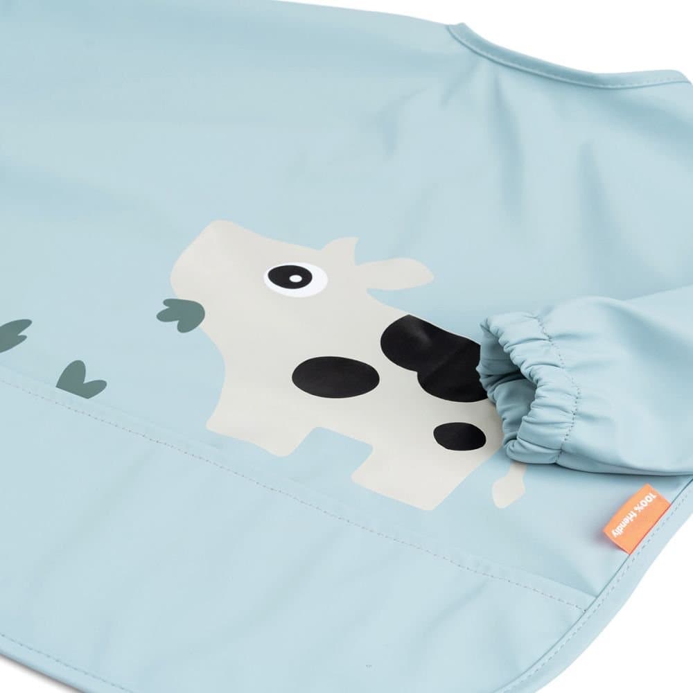 Bavetica cu maneci si buzunar Done by Deer Tiny Farm blue