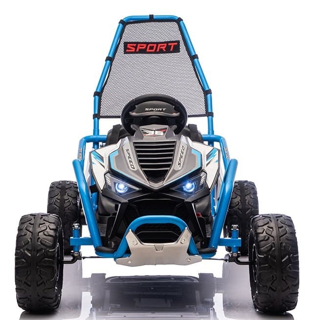 Masinuta electrica Nichiduta Sport Speed Blue,cadru metalic,acumulator 24V7Ah,doua motoarex200w, lumini led,pornire la buton,roti robuste cu rulment,unitate muzicala cu USBbluetooth