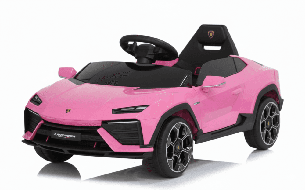 Masinuta electrica pentru copii Lamborghini Lanzador Pink cu licenta,telecomanda 2.4G,motoare 2x35w, acumulator 12V4.5Ah,deschidere usi,sistem troller,lumini led,slow start,centura siguranta in 3 puncte