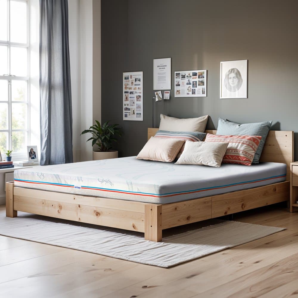 Saltea cu arcuri pocket pentru copii 120x190 cm bio cocos latex Econatura