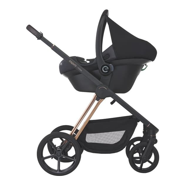 Scoica auto pentru bebelusi Espiro Pi Bej 0-13 kg, sistem de prindere cu centura masinii, grupa 0+, 40-87 cm