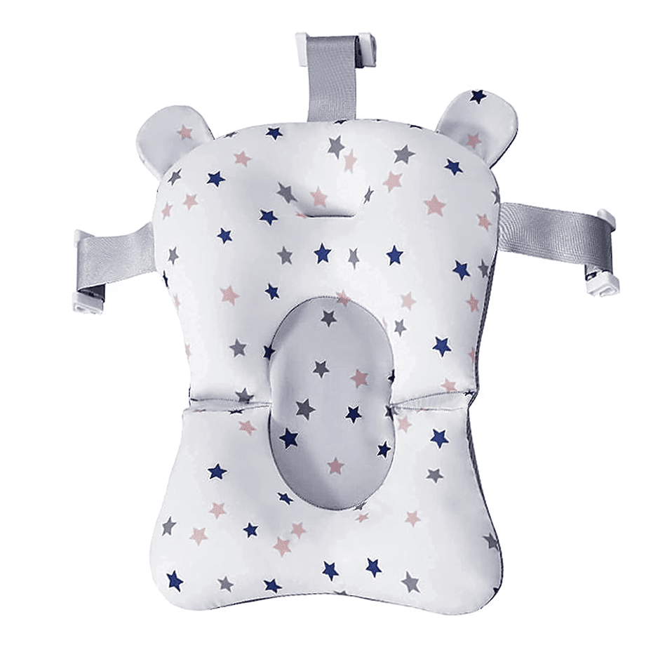Set cadita pliabila 76 cm Beberoyal Roz cu termometru digital, dop de scurgere si suport textil universal