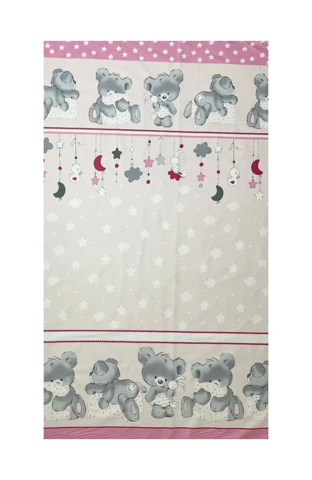 Lenjerie din bumbac cu 3 piese pentru saltea 140x70 cm Beberoyal BearsRabbit Roz