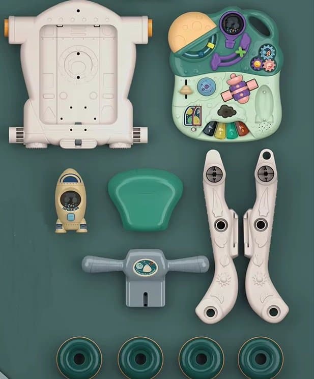 Antepremergator evolutiv pentru copii Malplay Pink, cu lumini, sunete si angrenaje rotative, dimensiune 45 x 42 x 46 cm
