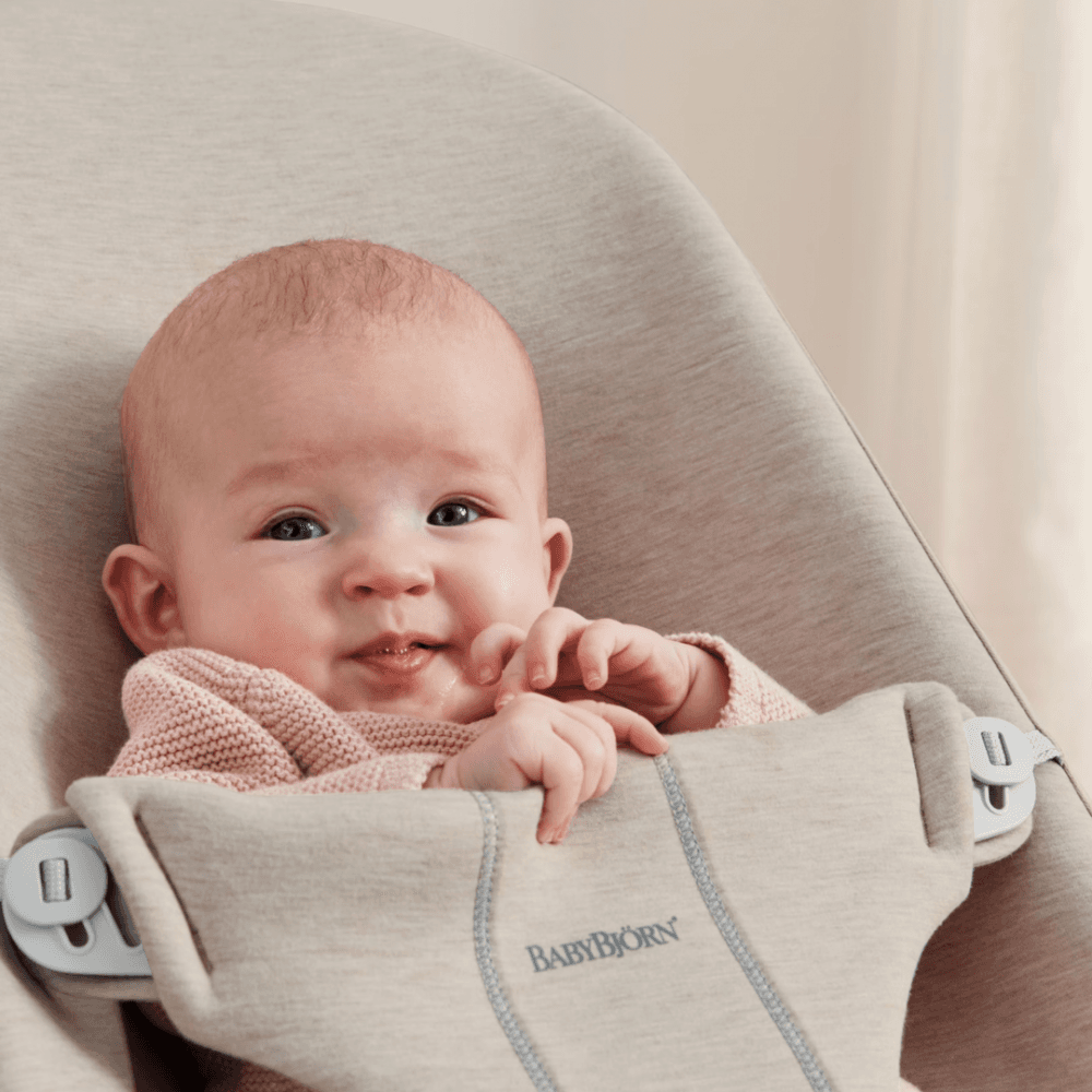 Balansoar pentru copii BabyBjorn Bliss Light Beige 3D Jersey
