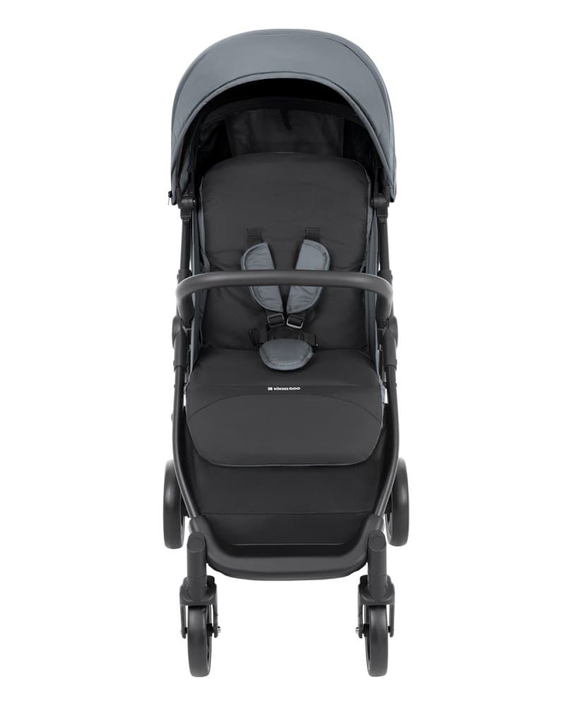 Carucior copii KikkaBoo Alexa Gri deschis cu spatar reglabil 4 pozitii,pliere compacta,pana la 22kg,roti eva pivotante,baldachin reglabil cu extensie si viziera