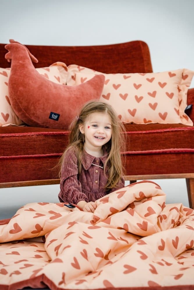 Patura pentru copii La Millou Heartbeat Pink L 110x140 cm