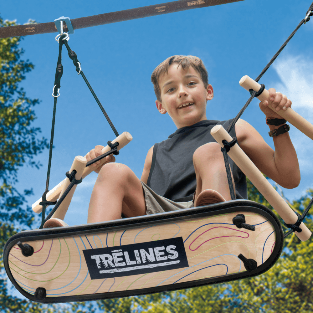 Leagan pentru copii Treboard cu franghie si placa in forma de skateboard