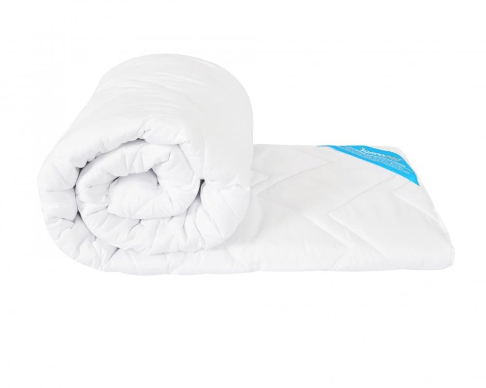 Pilota antiacarieni Somnomed din microfibra alba pentru primavara toamna 140 x 200 cm, 200 gsm