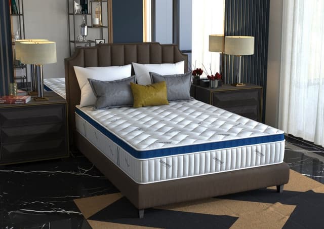 Saltea cu arcuri Somnomed Complete Care 4Family 160 x 200 x 26 cm din spuma cu memorie si husa detasabila
